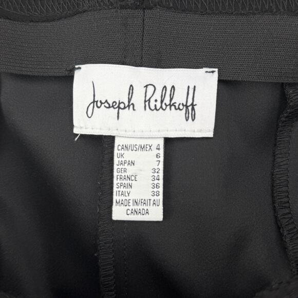 JOSEPH RIBKOFF Silky Knit Flare Hi-low Ruffle Hem Pant Sz 4 Black - Picture 4 of 6